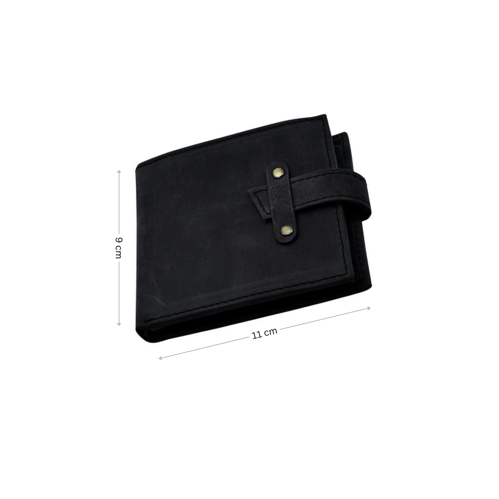 Loop Lock Dust Black Wallet Full Grain Leather