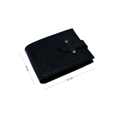 Loop Lock Saffiano Black Full Grain Leather Wallet