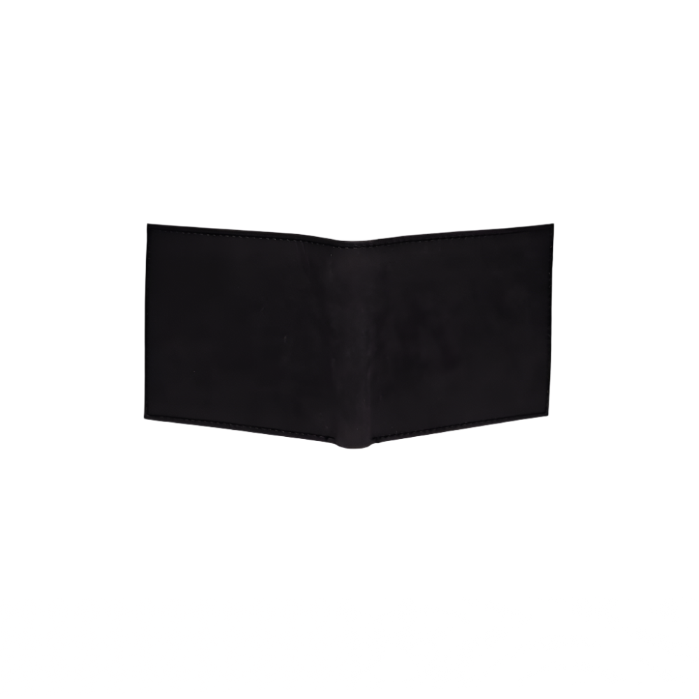 Minimal Bi-Fold Dust Black Wallet Full Grain Leather