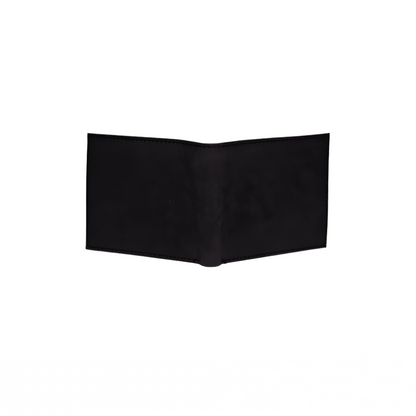 Minimal Bi-Fold Dust Black Wallet Full Grain Leather
