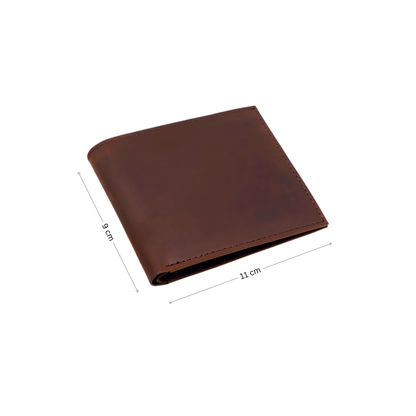 Minimal Bi-Fold Dust Brown Wallet Full Grain Leather