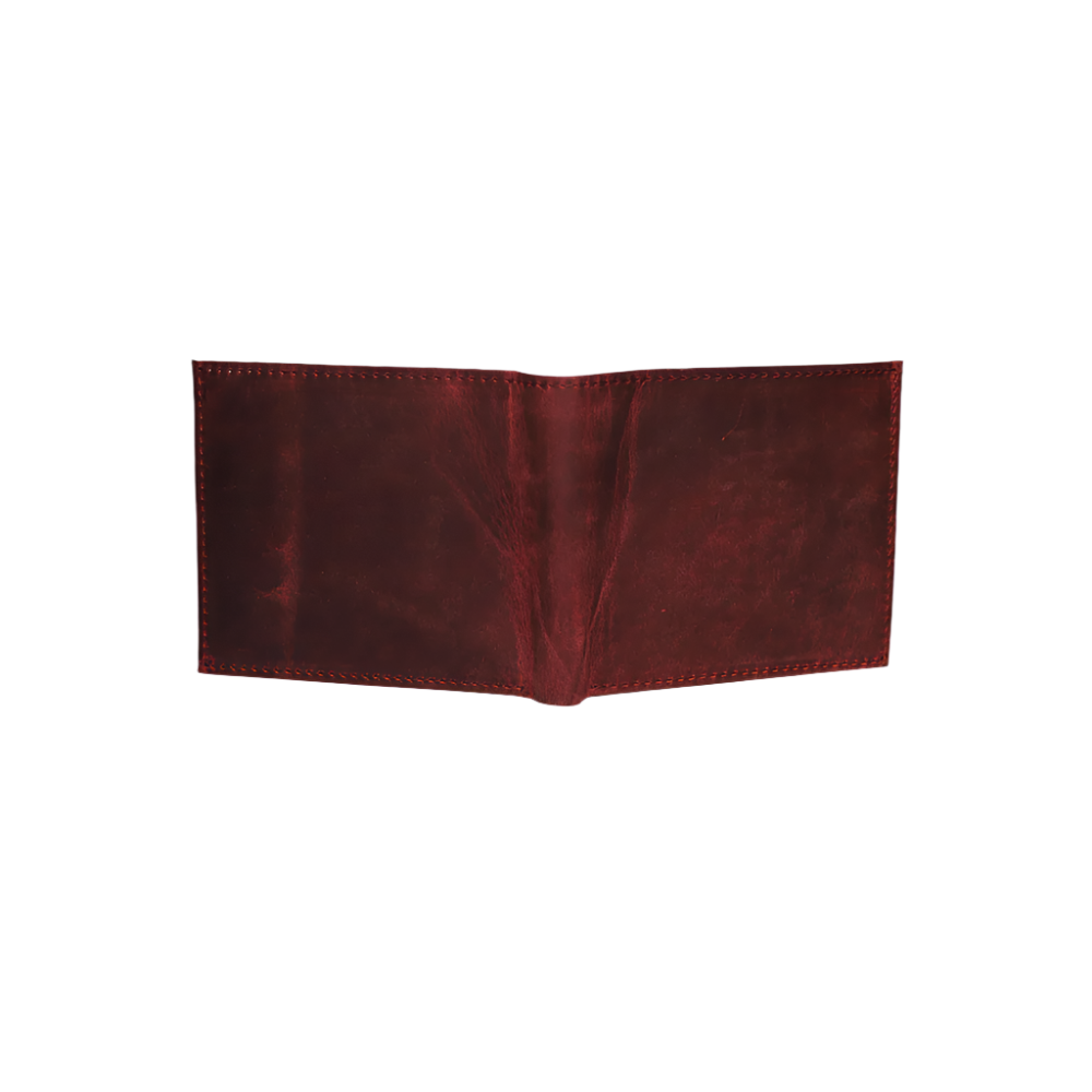 Minimal Bi-Fold Dust Cherry Full Grain Leather Wallet