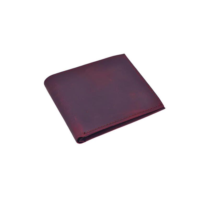 Minimal Bi-Fold Dust Cherry Full Grain Leather Wallet
