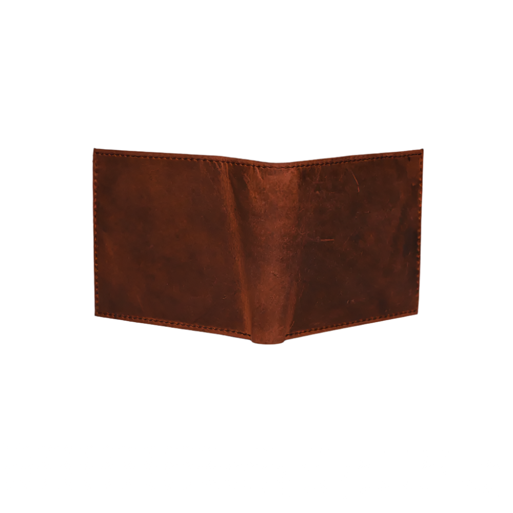 Minimal Bi-Fold Oil Brown Full Grain Leather Wallet