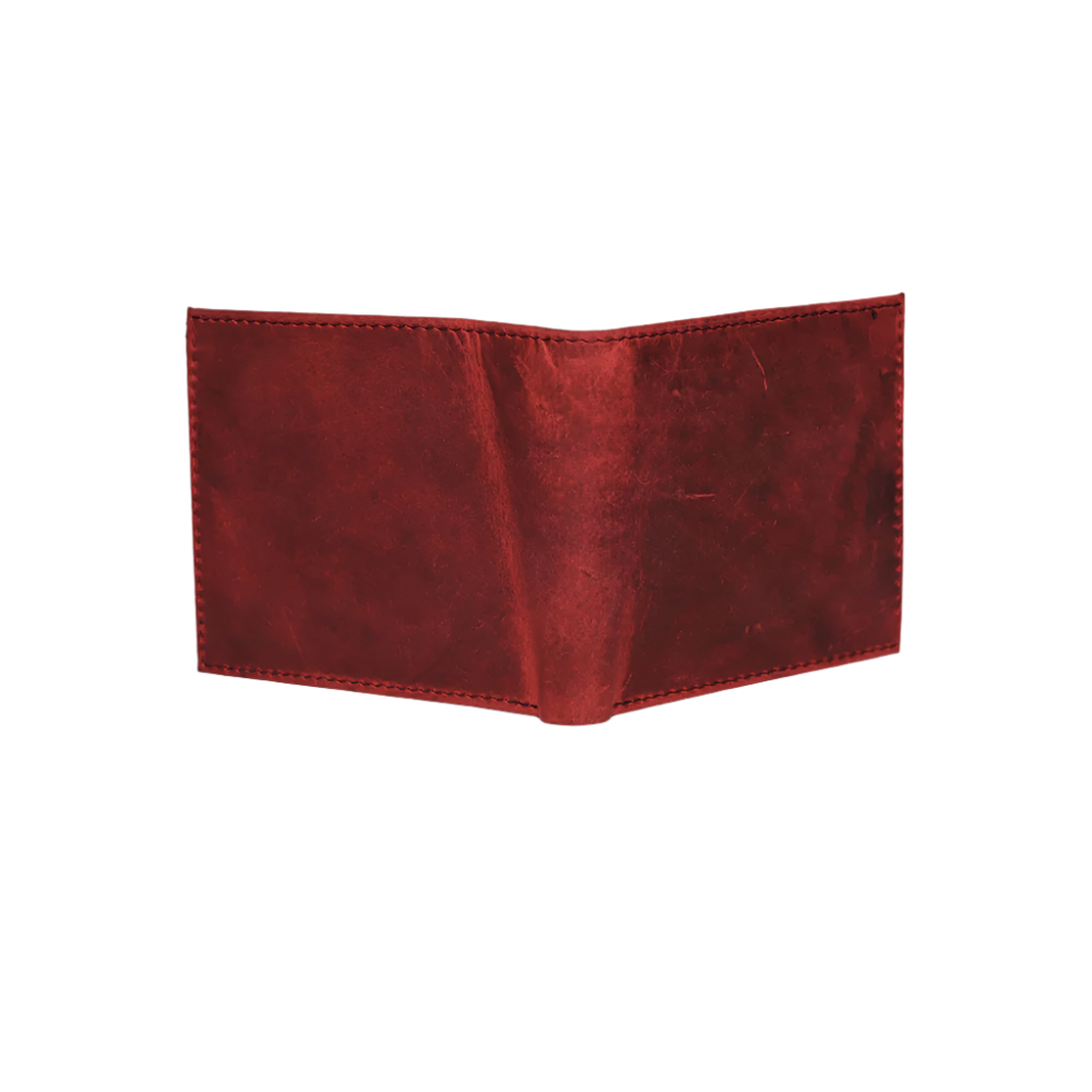 Minimal Bi-Fold Oil Cherry Full Grain Leather Wallet