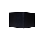 Minimal Bi-Fold Saffiano Black Full Grain Leather Wallet