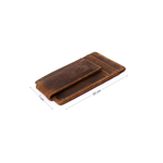 Slim Money Clipper Oil Brown Wallet