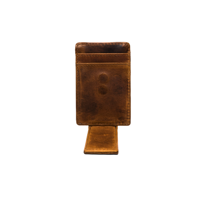 Slim Money Clipper Oil Brown Wallet