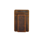 Slim Money Clipper Oil Brown Wallet