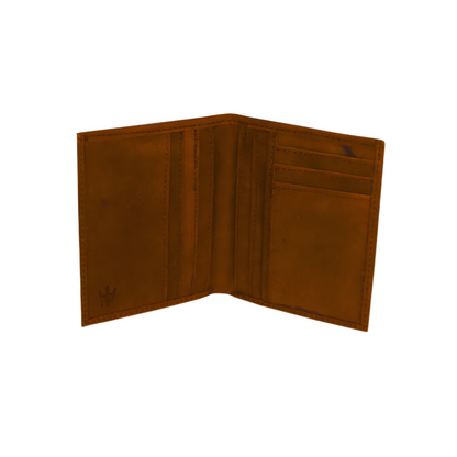 Standing Bi-Fold Dust Brown Full Grain Leather Wallet