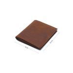 Standing Bi-Fold Dust Brown Full Grain Leather Wallet