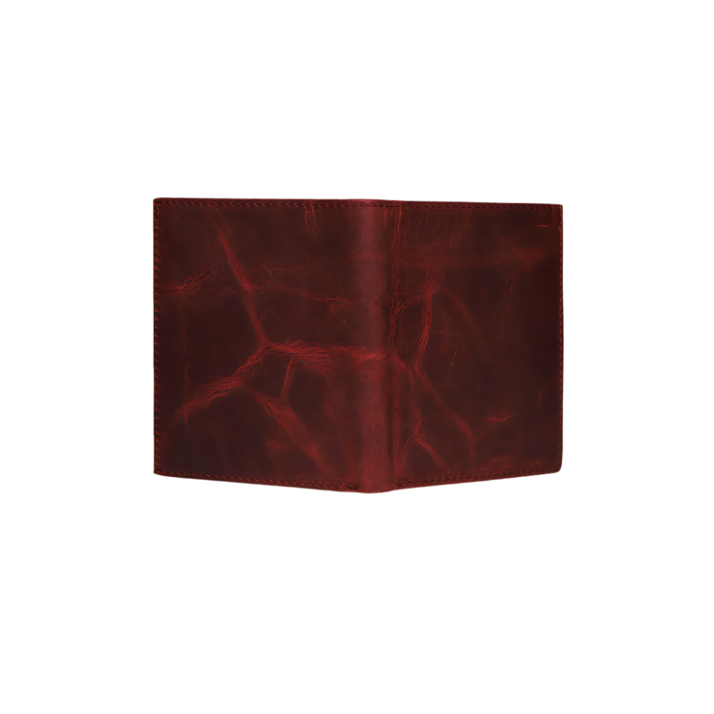 Standing Bi-Fold Dust Cherry Full Grain Leather Wallet