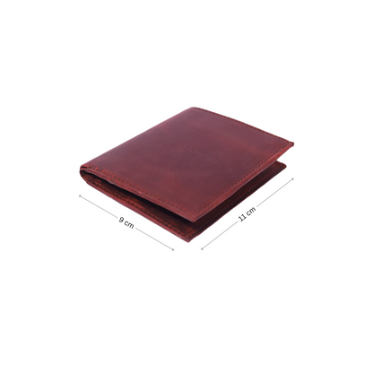 Standing Bi-Fold Dust Cherry Full Grain Leather Wallet