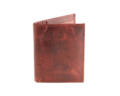 Standing Bi-Fold Dust Cherry Full Grain Leather Wallet