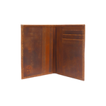 Standing Bi-Fold Oil Brown Full Grain Leather Wallet