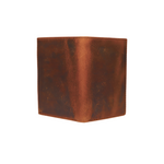 Standing Bi-Fold Oil Brown Full Grain Leather Wallet