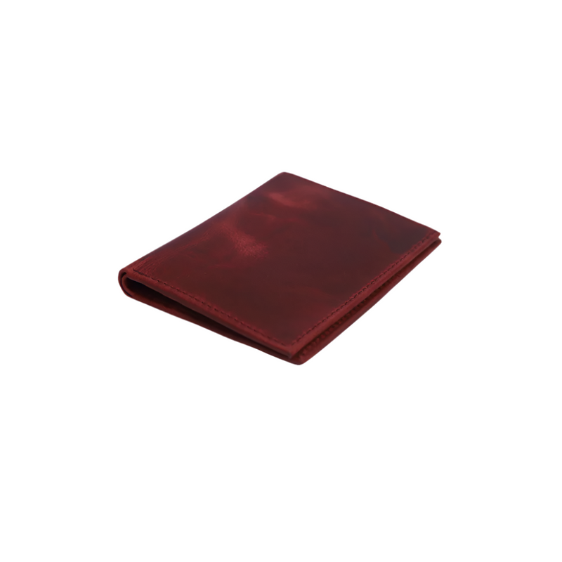 Standing Bi-Fold Oil Cherry Full Grain Leather Wallet