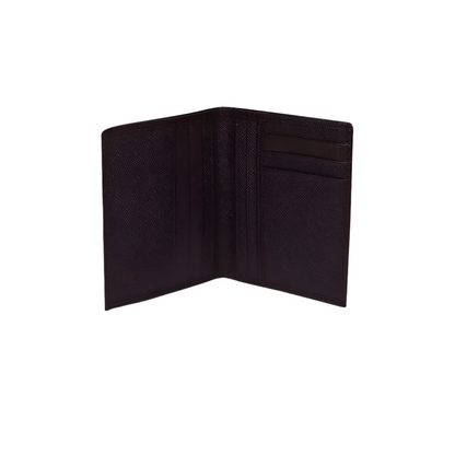 Standing Bi-Fold Saffiano Sable Full Grain Leather Wallet