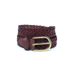 Unisex Braided Cherry Belt Full Grain Leather