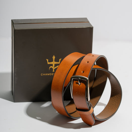Amber Tan Unisex Belt 30mm - Italian Full Grain Leather