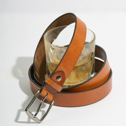 Amber Tan Unisex Belt 30mm - Italian Full Grain Leather