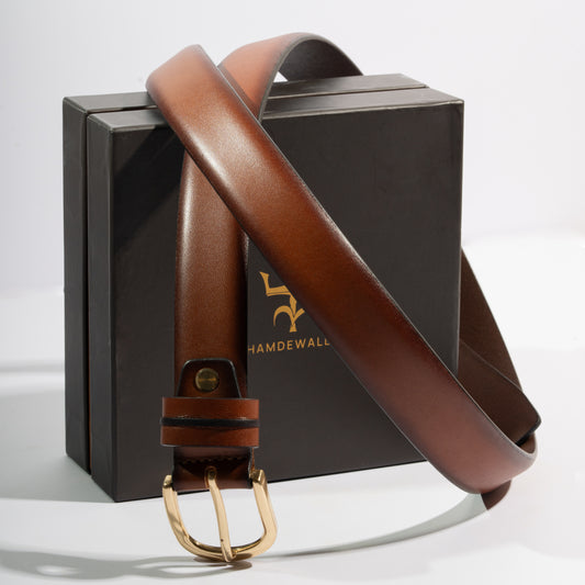 Contour Crunch Brown Unisex Belt 30mm - Italian Full Grain Leather