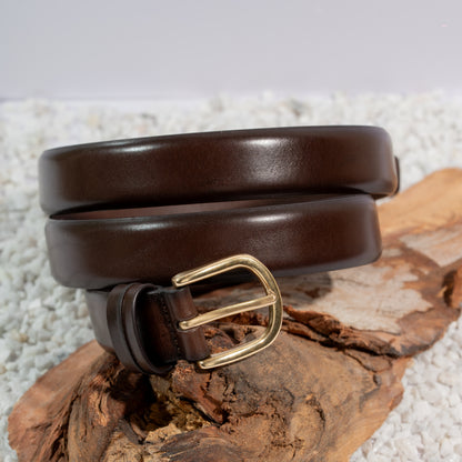 Contour Moro Brown Unisex Belt 30mm - Italian Full Grain Leather