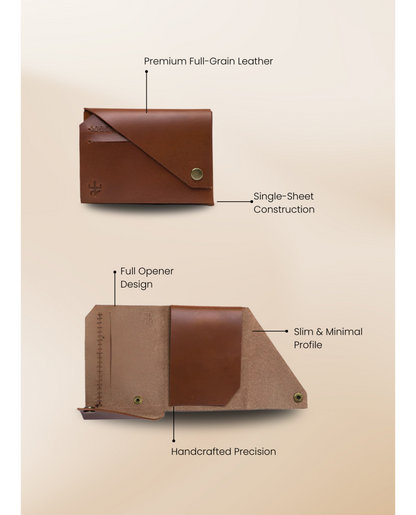 Unisex Minimal Full Opener Wallet Full Grain Leather