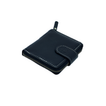 Unisex Soft Black Zipper Wallet Full Grain Leather