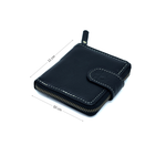 Unisex Soft Black Zipper Wallet Full Grain Leather