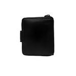 Unisex Soft Black Zipper Wallet Full Grain Leather