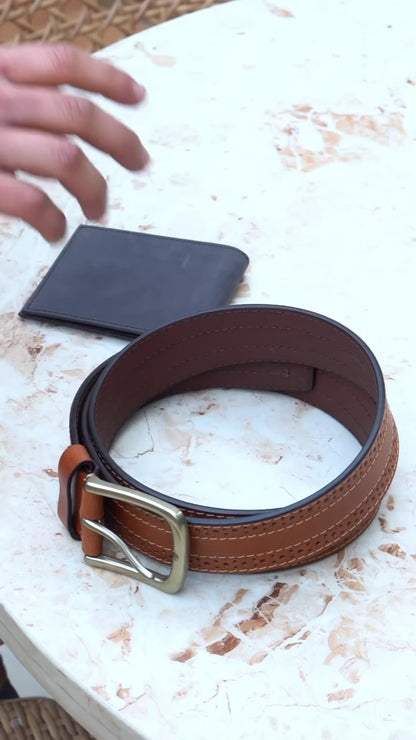 Outer Brogues Men's Belt Full Grain Leather